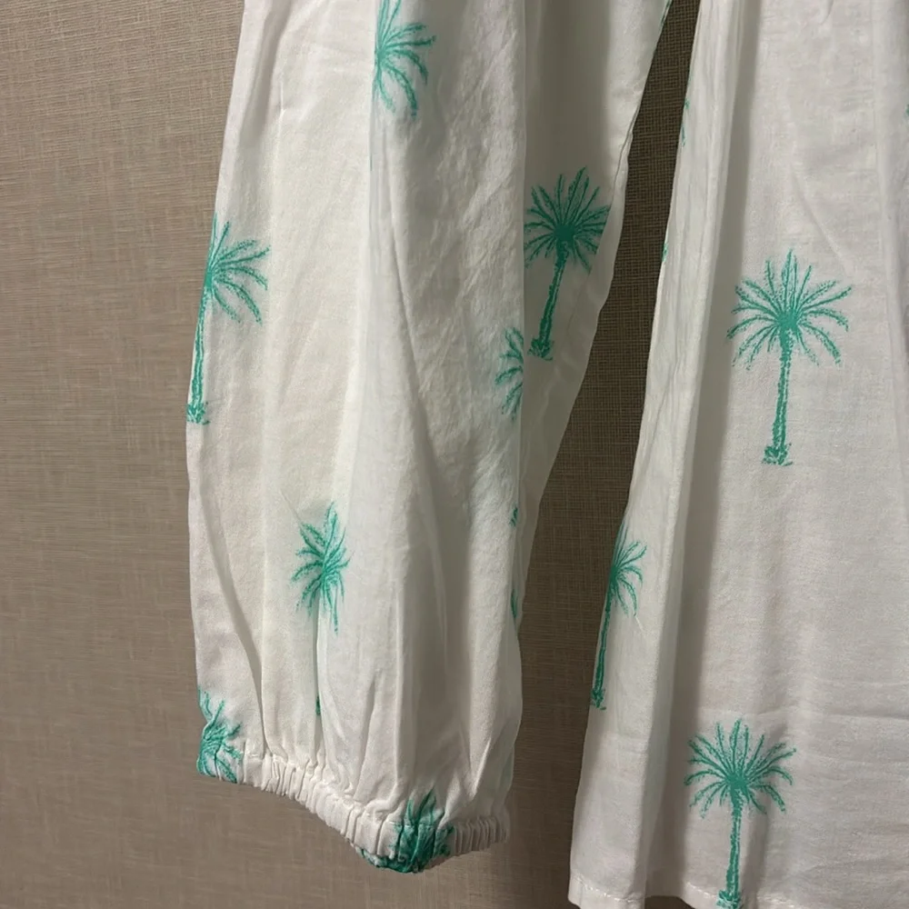NWT JCrew palm tree printed blouse, size M - Picture 3 of 6